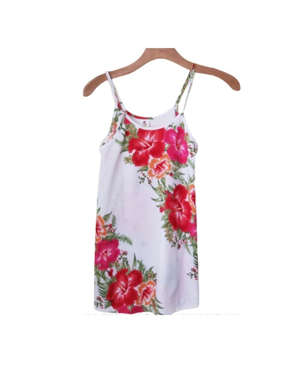 2 For $5 Sale Rima Beachworld White  Floral Top Adjustable  Straps  Large